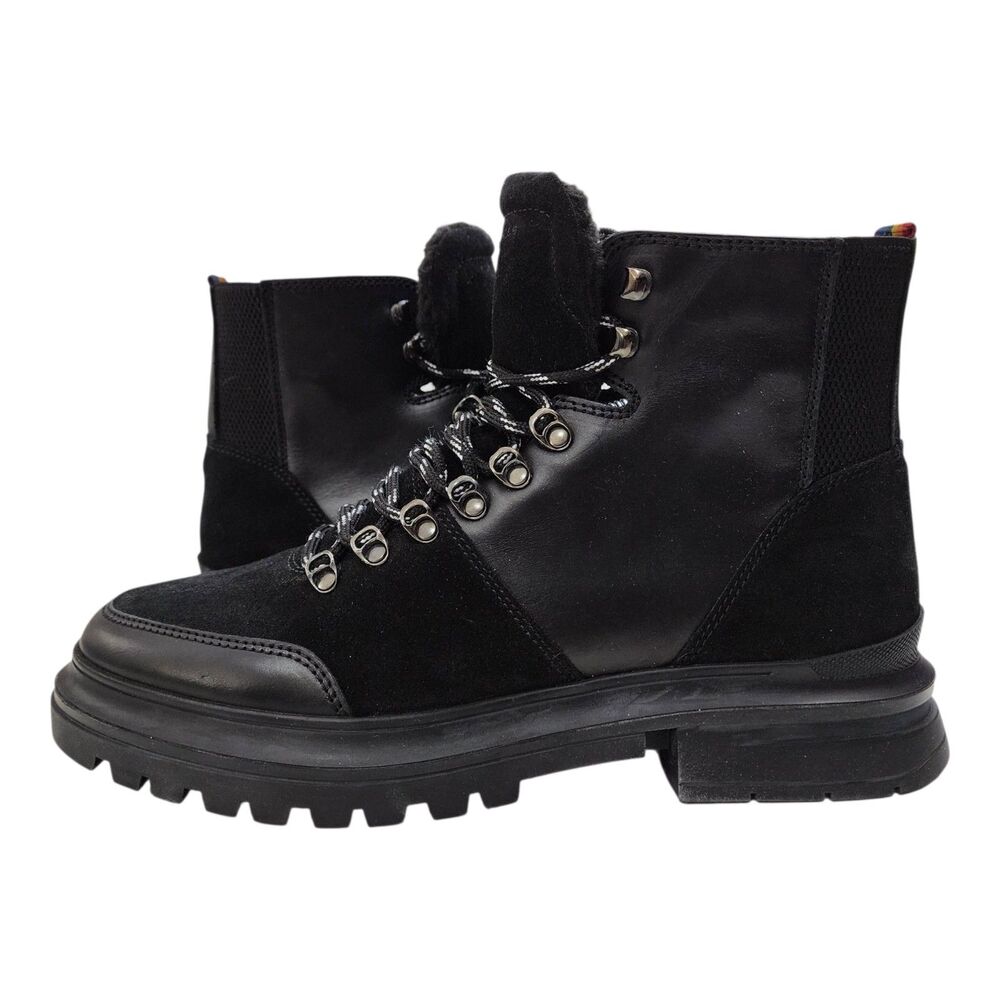 KURT GEIGER Boots VIPER HIKER Mens Size EU 43/US 10 Black Leather Suede Combat